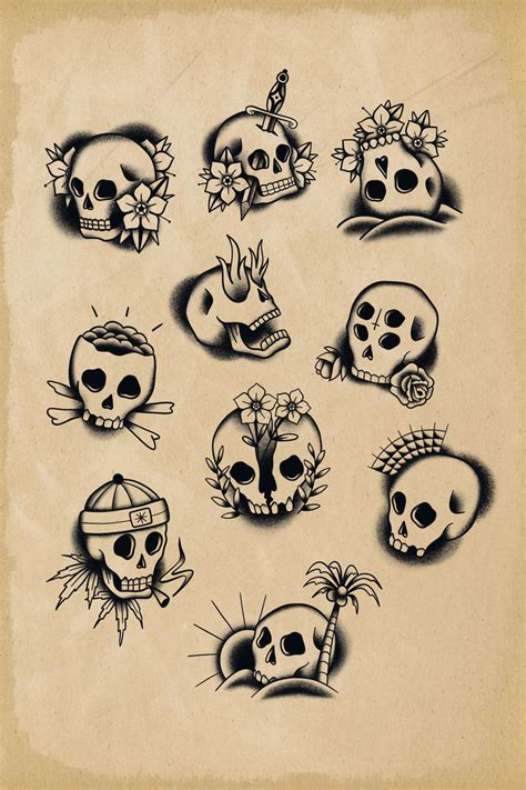 old skulls tattoo|traditional style skull tattoo.